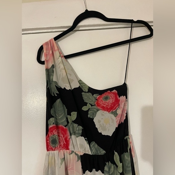 Alice & Olivia Floral One shoulder silk mini dress Size Small - Picture 5 of 9